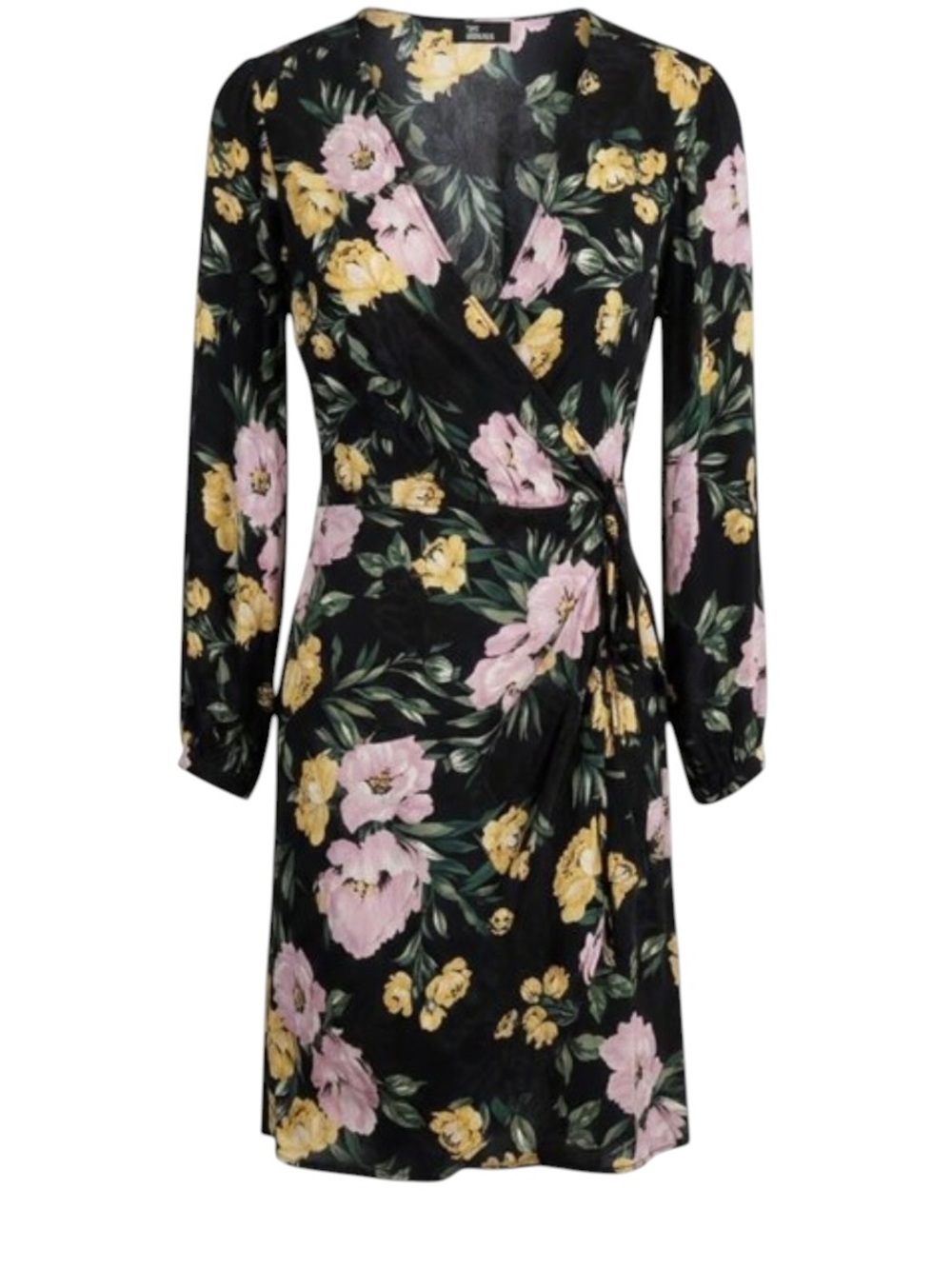 NWT The Kooples Garden Of Eden Floral Long Sleeve Surplice Faux Wrap Mini Dress
